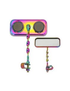 Rectangle Flat Twisted Mirror Oil Slik Black Reflectors.